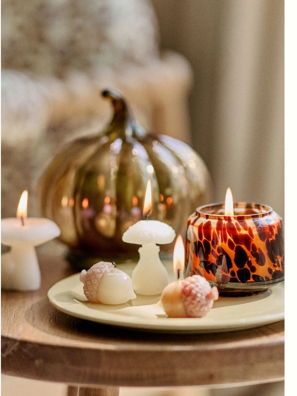 🍂Anthropologie Candles Acorn Shaped Wax Candles Set of 4 Acorns New